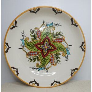 Platter Bowl Espana Lifestyle Rossario Hand Painted Crafted Red Floral Paisley